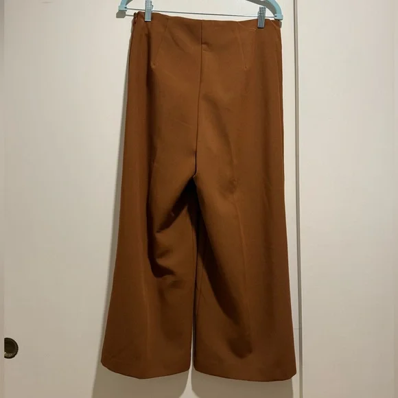 Joie Brown High Waisted Wide Leg Cropped Pants - Picture 9 of 9